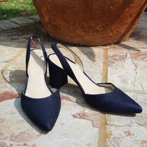 Marc Fisher Navy Blue Suede Heels